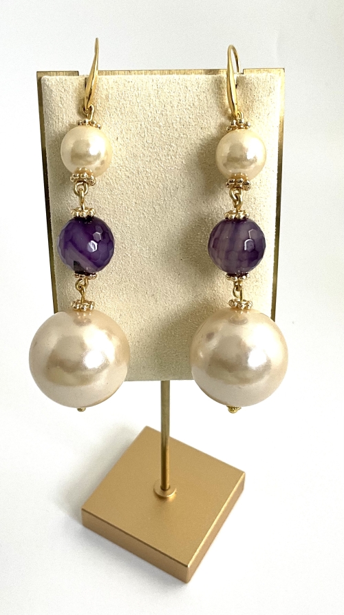 Boucles en Améthyste / collection Géometrie