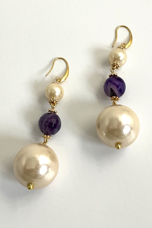 Boucles en Améthyste / collection Géometrie
