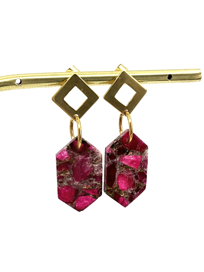 Boucles d'oreilles Mohave Rubis / Collection Géometrie