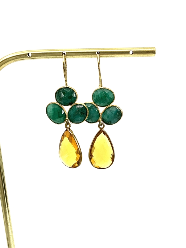 Boucles en Quartz de Citrine / Collection Géometrie