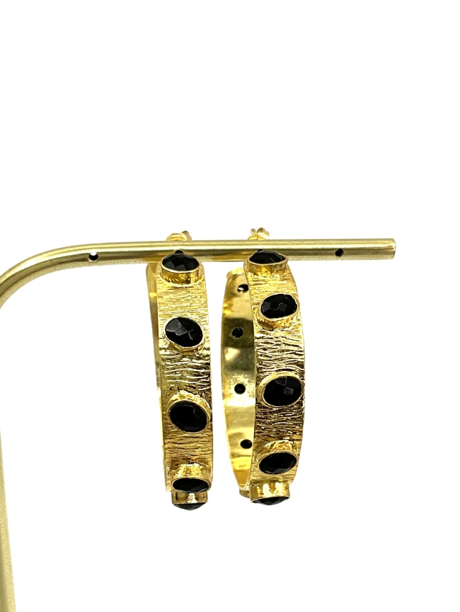  Créoles  Onyx noire