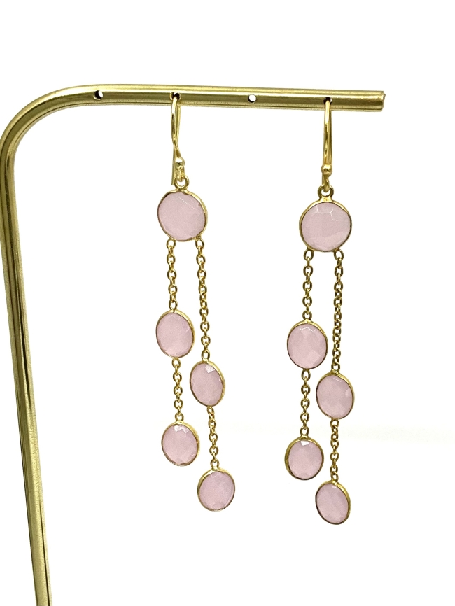Boucles d'oreilles Quartz rose