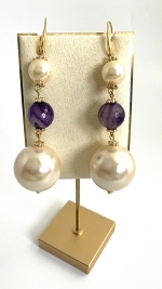 Boucles en Améthyste / collection Géometrie